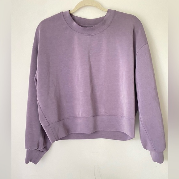 lululemon athletica Denim - Lululemon Jacket Women’s 4 Sweatshirt Crop Purple Pullover